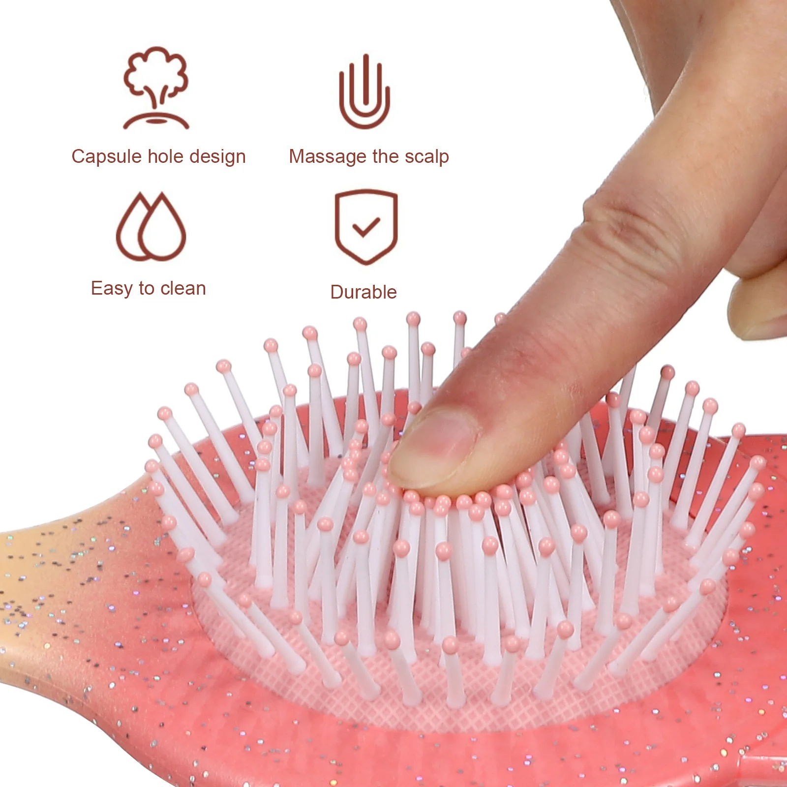 

2 шт. массажная расческа для распутывания волос, щетка для детей и женщин, мягкая щетина, массажная кожа головы, мультяшный дизайн кошачьих ушей, гладкая для путешествий