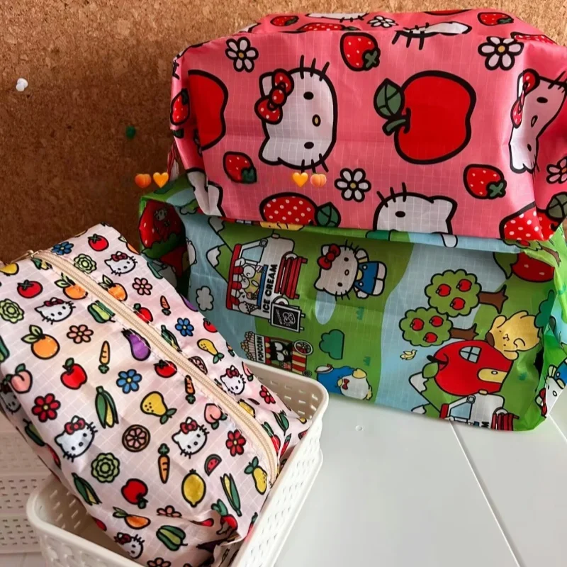 

3 шт./компл. Kawaii розовый милый мультфильм Hello Kitty портативная обувь носки одежда дорожная домашняя сумка для хранения набор оптовая продажа