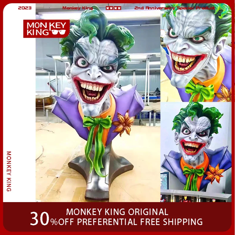 

69cm Detective Comics Figure Joker Bust Extra Large Anime Collectible Model Resin Desktop Decorations Holiday Gifts Kids Toys