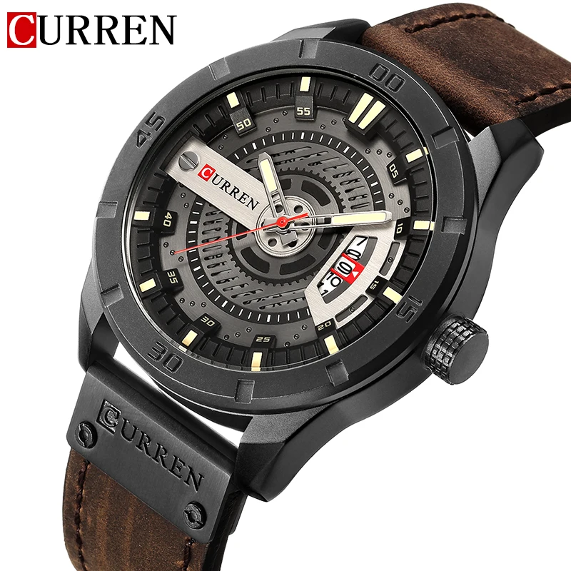 Top Brand Luxury Watches for Men Business Fashion Leather Strap Calendar Waterproof Quartz Wristwatches Male Clock Drop Shipping