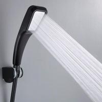 Square Black Shower Head 300 Holes Water Saving Nozzle With Abs Chrome High Pressure Shower Head Bathroom Accessories Sprayer