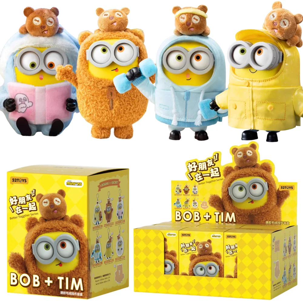 HOT Sales 52TOYS BOB&TIM Minions Better Together Series Blind Box, Cute Anime Figures, Trend Collectible Toys for Christmas Gift