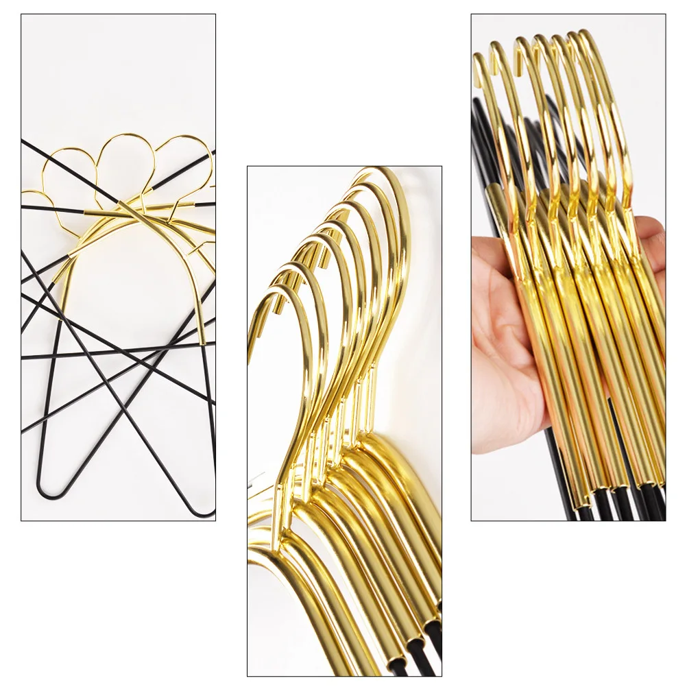 

5Pcs Metal Multi-Function Clothes Hangers Space Saving Strong Bearing Simple Design Practical Drying Rack for Home