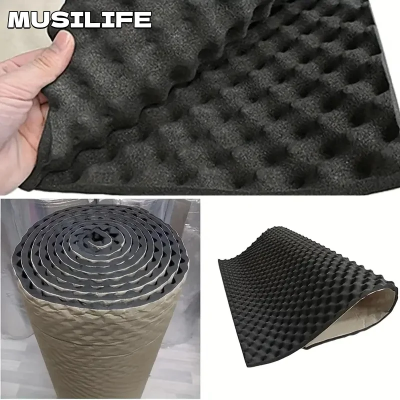 

Self Adhesive Sound-absorbing Cotton for Car Noise Isolation High Density Foam Wavy Auto Shock Absorber Insulation Pad Material
