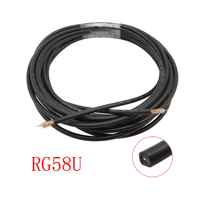 RG58 Coaxial Cable Black RG58 RG58U Coax Cables 5/10/15/30/25/30/50 Meters