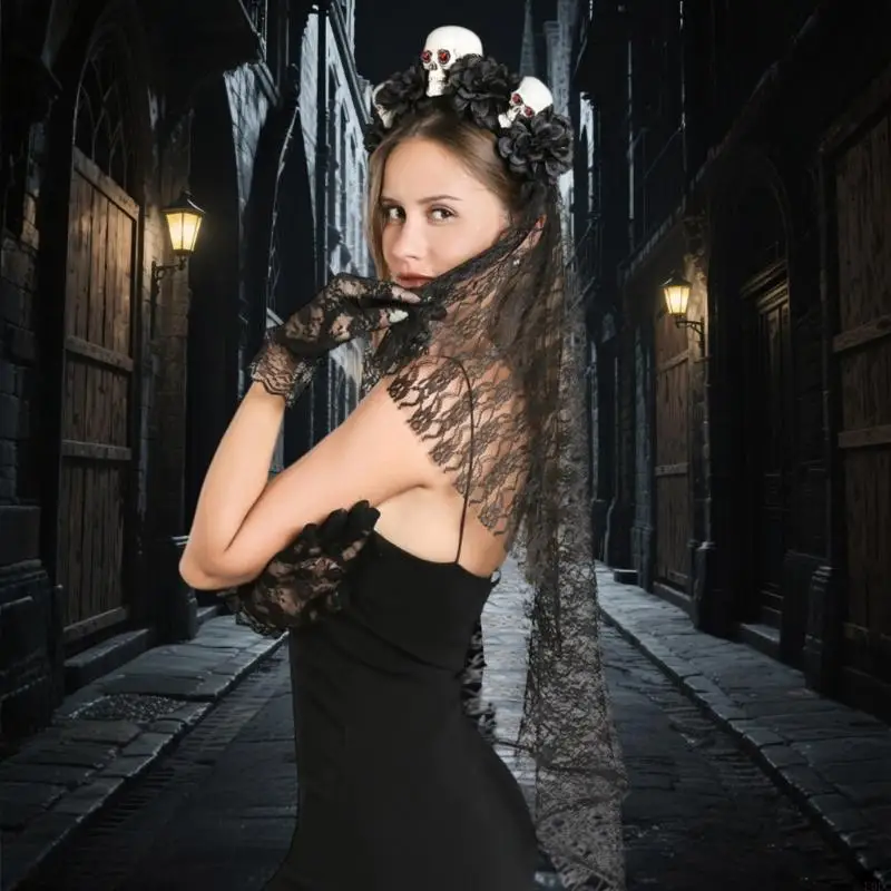Skeleton Veil Hairband Nonslip Frame Hairpiece Perfect For Cosplays Enthusiasts Y166