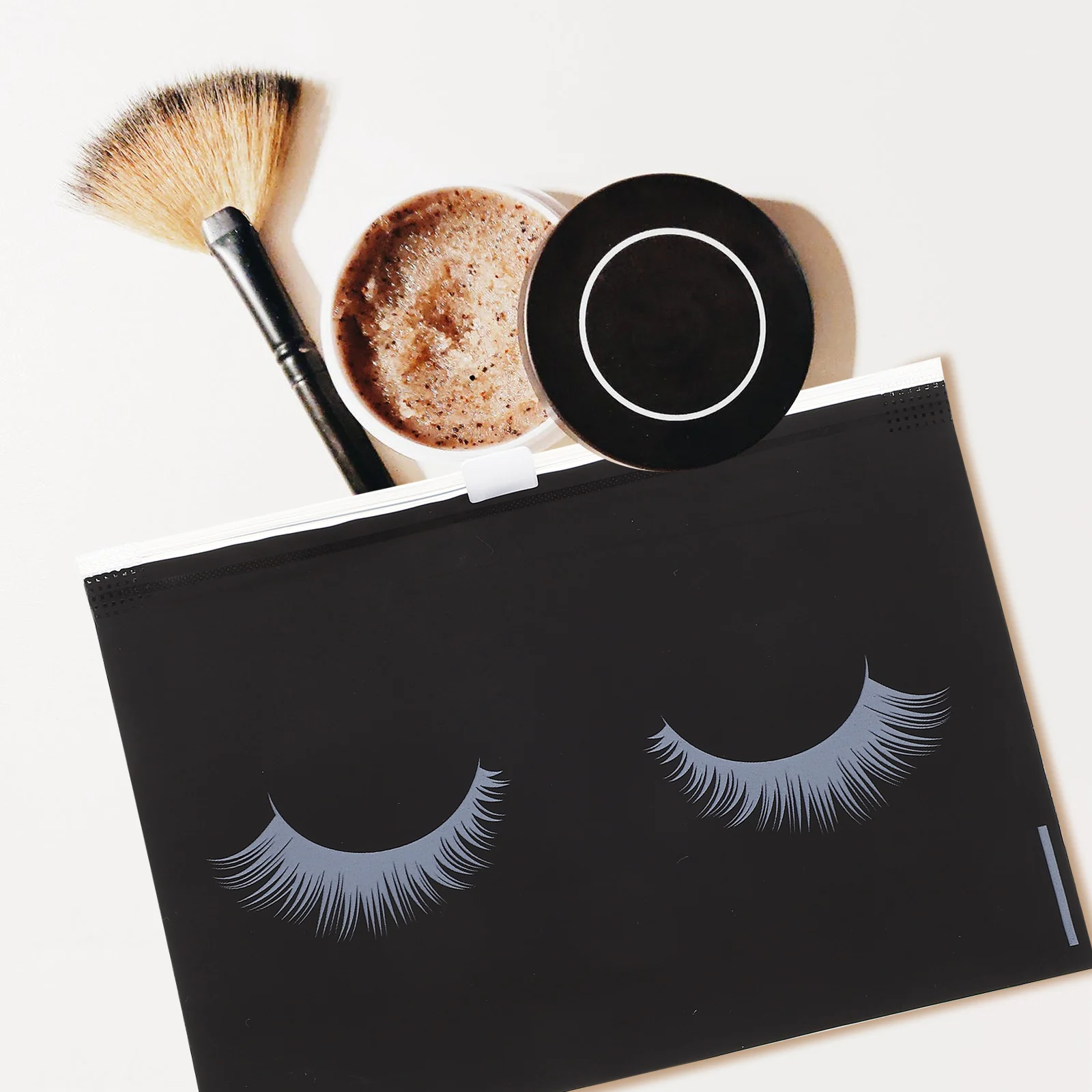 

50 шт. сумка для хранения косметики, простая косметичка для личной гигиены, туалетные принадлежности, молния для ресниц, дорожная косметичка, материал EVA, легкий, прочный