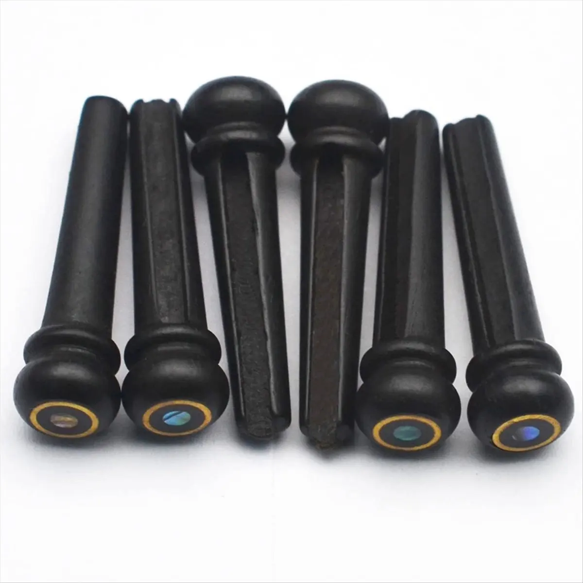 6pcs Ebony Guitar Bridge Pins for 6 & 12 String Acoustic Guitar Fixed String Nails [AA74-AAA]