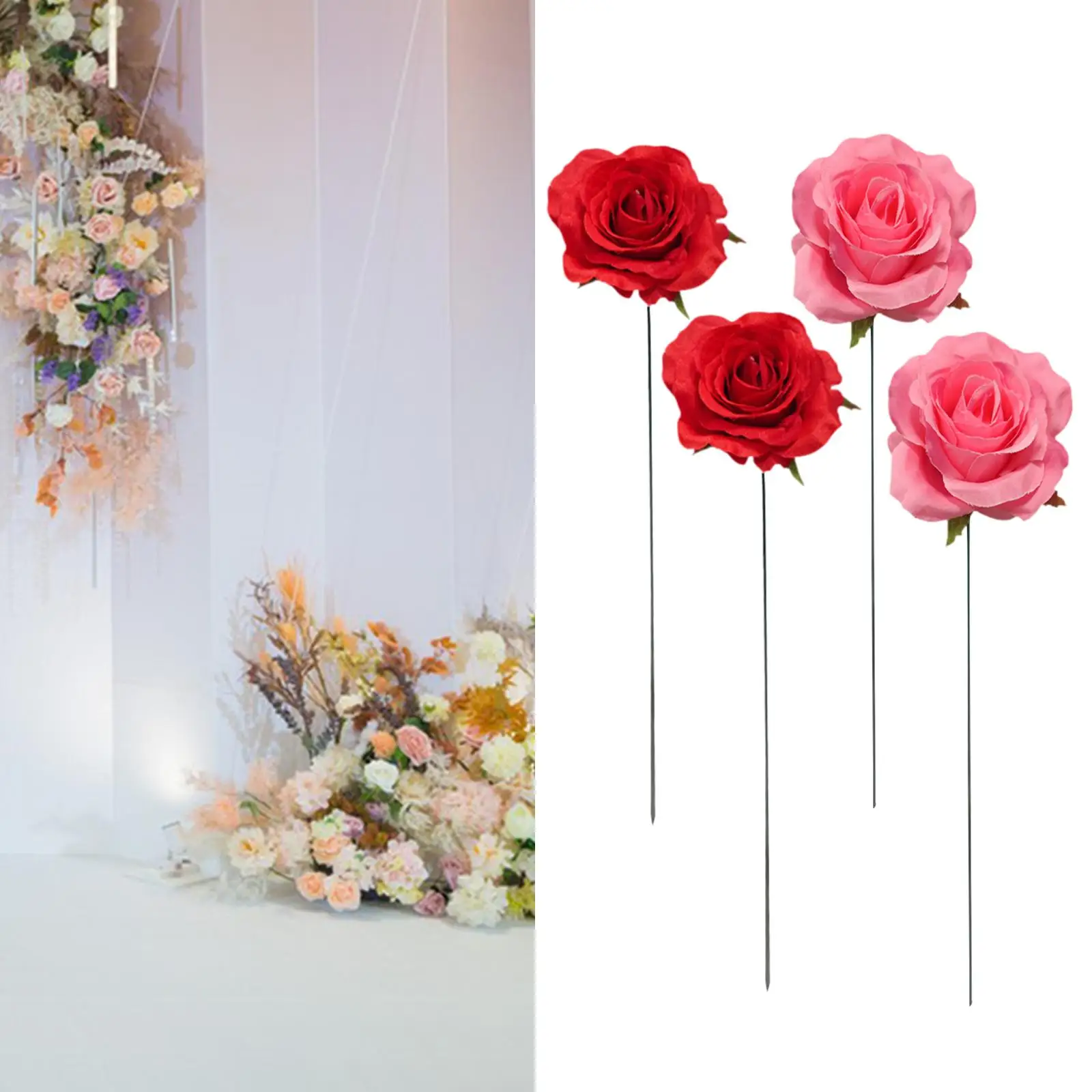 2 Pieces Rose Garden Stakes Portable for Outdoor Porch Spring Summer Autumn