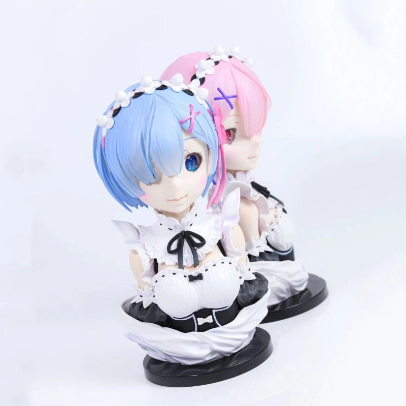 22cm Re-Starting Life In Another World- Rem Ram Cat Ear Maid Anime Figure Model Statue Collection Desktop Decoration Ornament