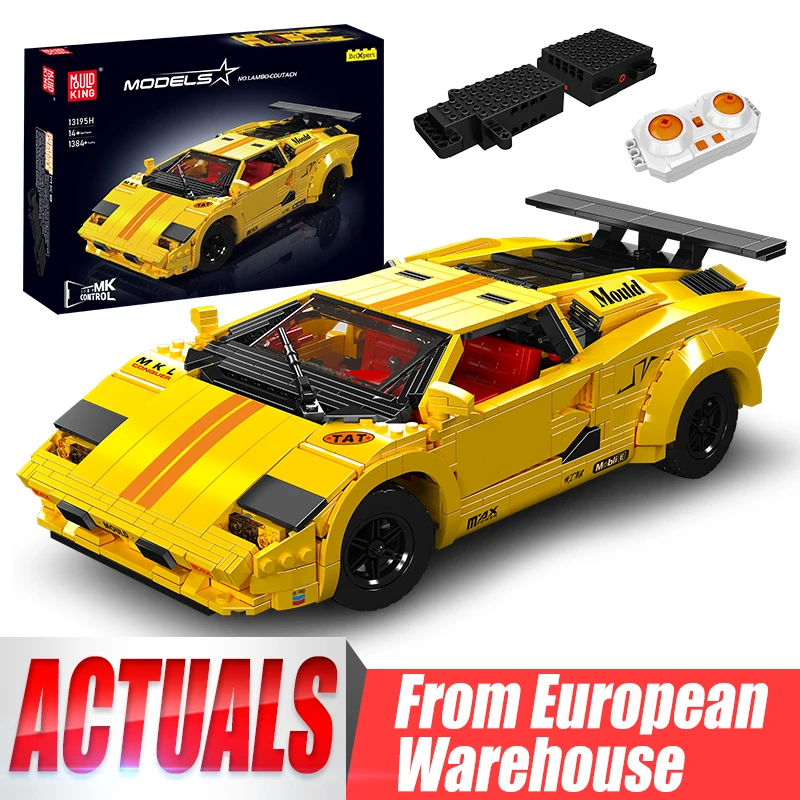 Mould King 13195H Technical Car Toys Remote Control Countach Sport Racing Car Assembly Car Brick Model Kid Christmas Gifts