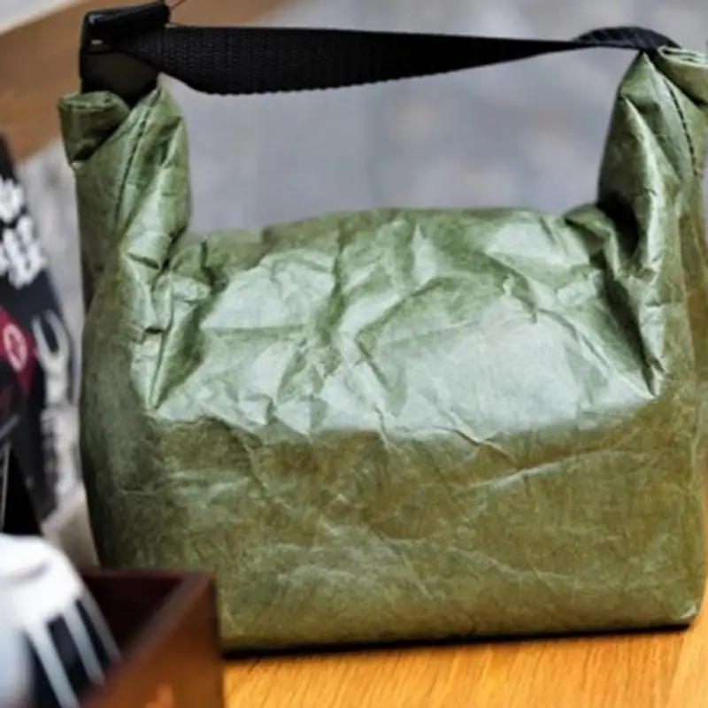 Foldable Reusable Leakproof Paper Lunch Food Bag Container Portable Large Capacity Lunch Bags For Kids Boy Men Women