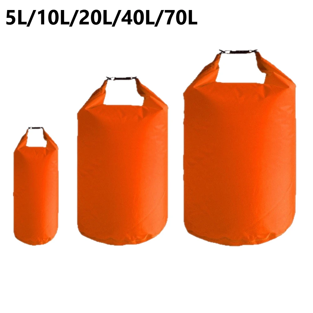 1 Unidade de Saco Impermeável de 5L/10L/20L/40L/70L, Ultra Leve, Sacos Herméticos com Fecho Rolável para Camping, Caiaque, Natação e Rafting
