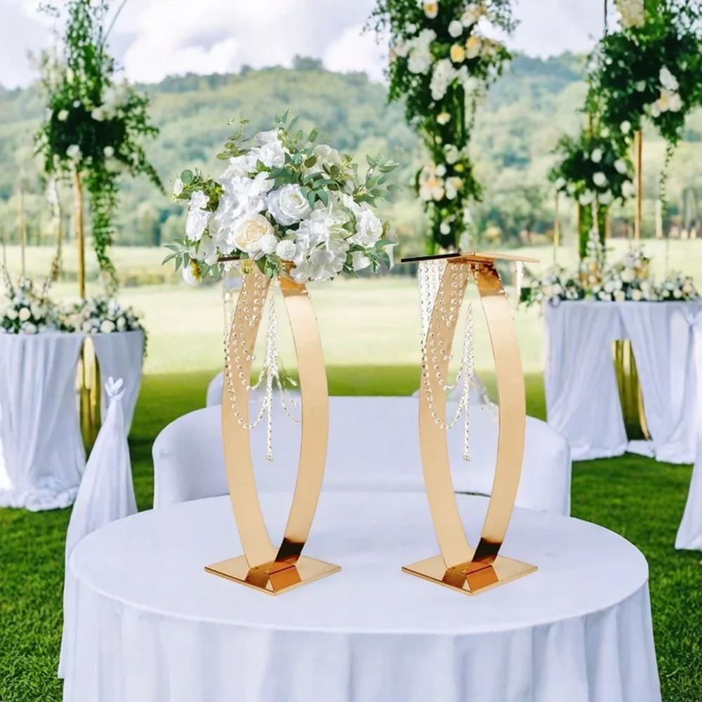 Blumenständer aus Eisen und Acryl für Hochzeitstischdekoration, trendige Partydekoration, Feierartikel für Zuhause – Detail 1