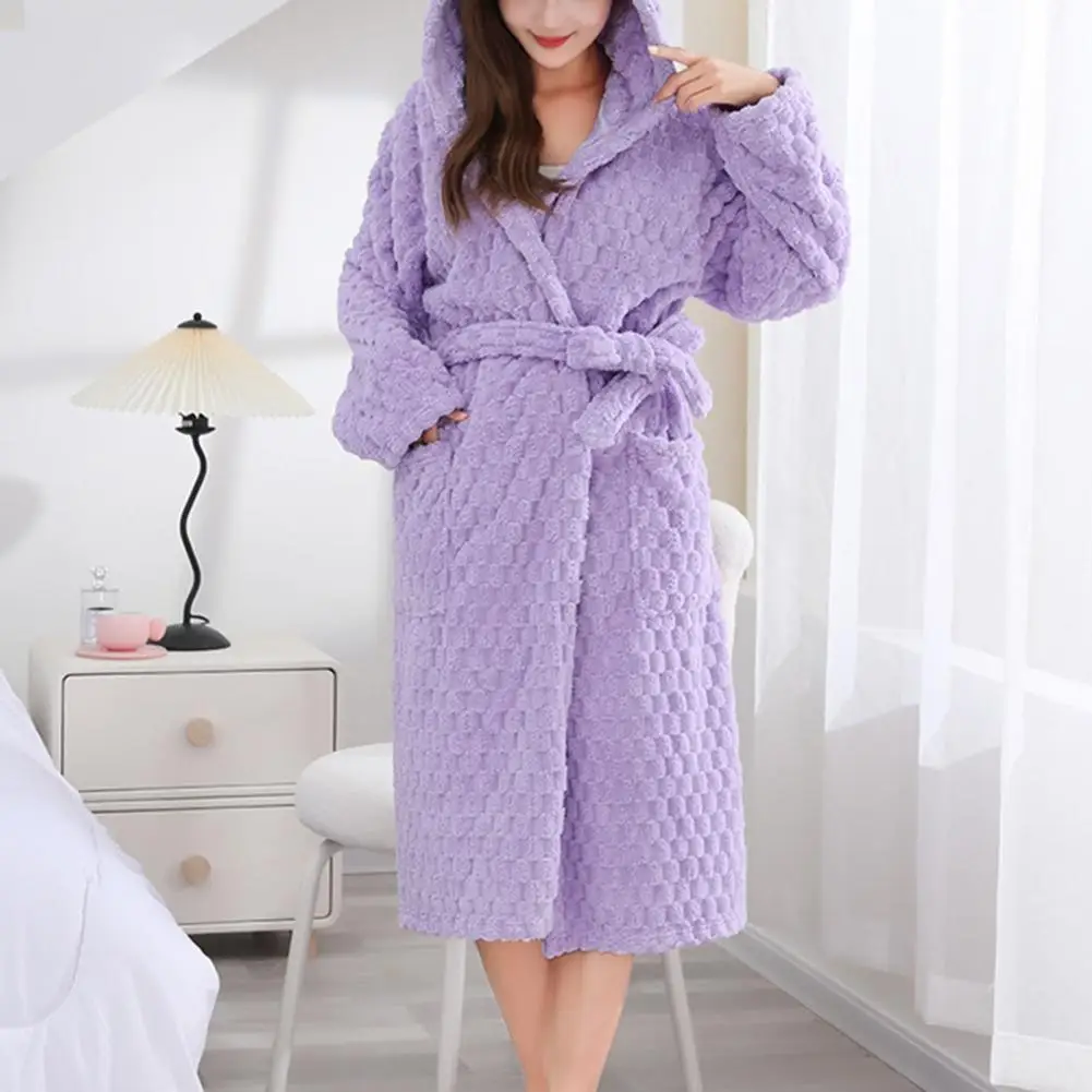 Loungewear Trendy Large Size Autumn Winter Bathrobe Soft Women Nightgown Plush for Home