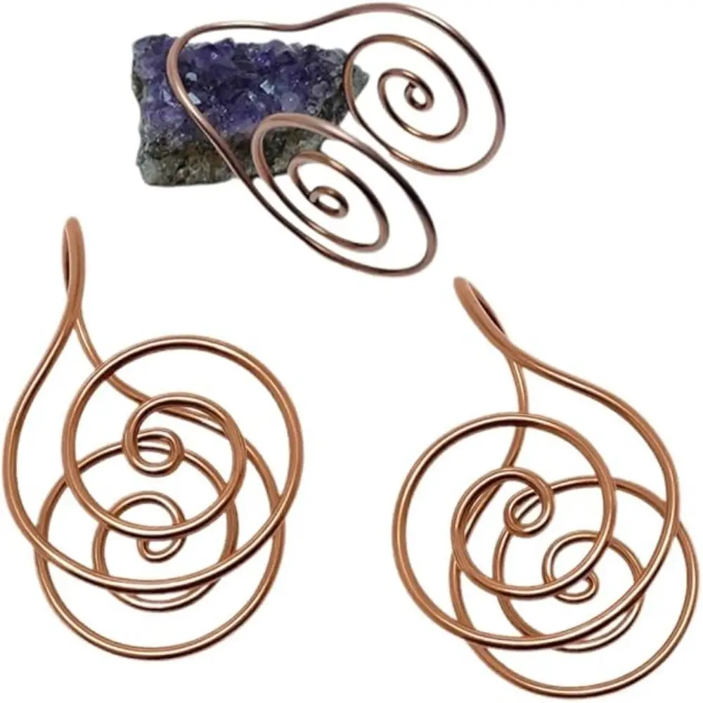 Anel de palma de cobre ajustável, acessórios de joias artesanais, anel de palma espiral portátil, anel de mão espiral de energia reiki