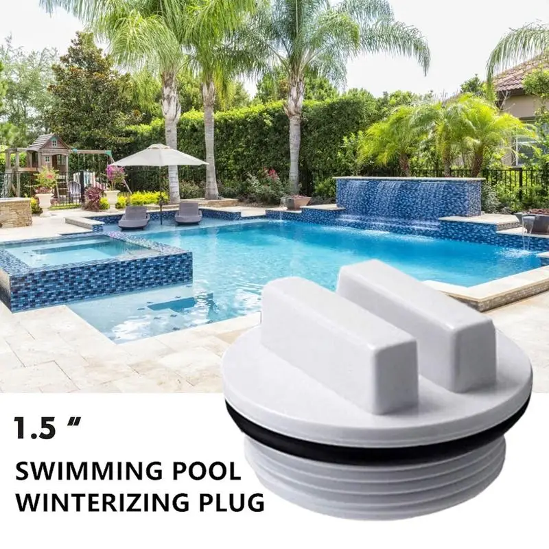 Threaded Pool Return Lines Plug 1.5inch Filter Drain Cap Plug With O-ring Pool Skimmer Plug Winterizing Tool Pool Accessories