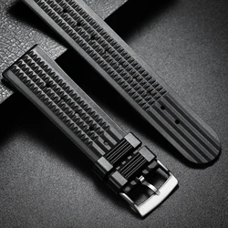 ADDIESDIVE Diver's Soft Rubber Waffle Strap Universal 20mm Black Rubber Sports Watchband for Analog Watches Waterproof Bracelet