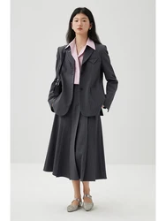 ZIQIAO Temperament Striped Suit Skirt Suit for Women 2024 Spring New Commuting Workplace Style Female Two-piece Set