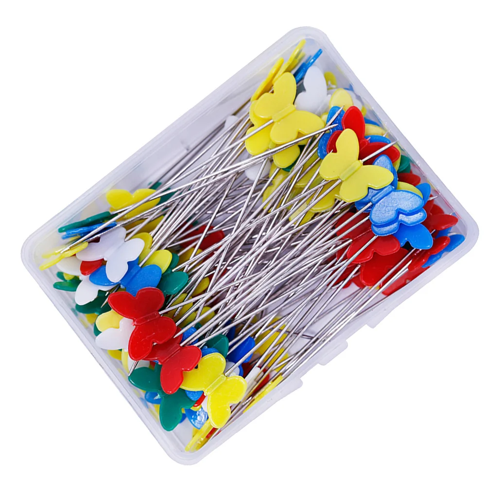 

200Pcs Colorful Sewing Pins with Plastic Butterfly Heads for Crafting and Tailoring Supplies Decorative Patchwork Tools