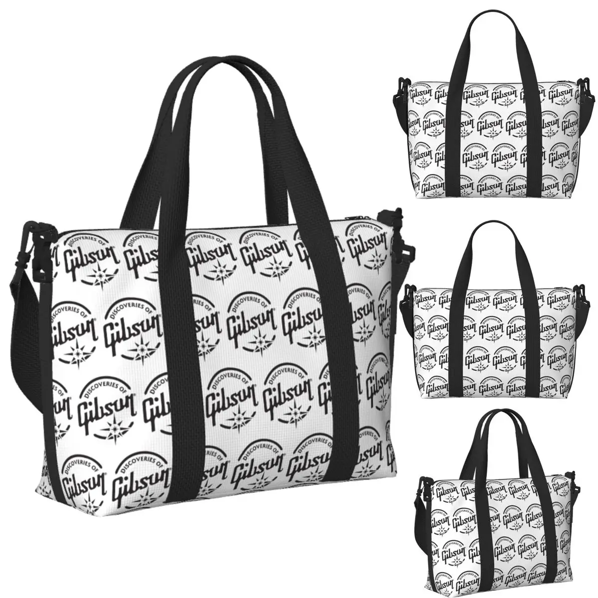 

Custom Gibson Les Paul Beach Travel Bag Large Capacity Tote Bags for Gym Sport Women Shopping Duffle Shoulder Bag