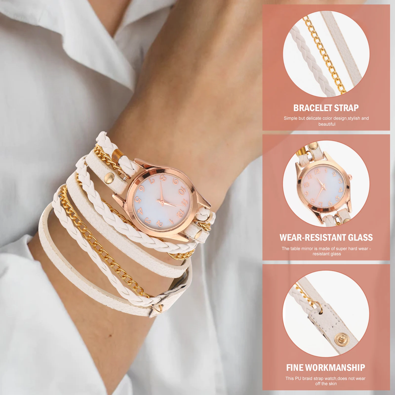 

Bracelet Watch PU Zinc Alloy Quartz Wrist Watches Lady Bracelet Watch Daily Wear Occasions Lightweight