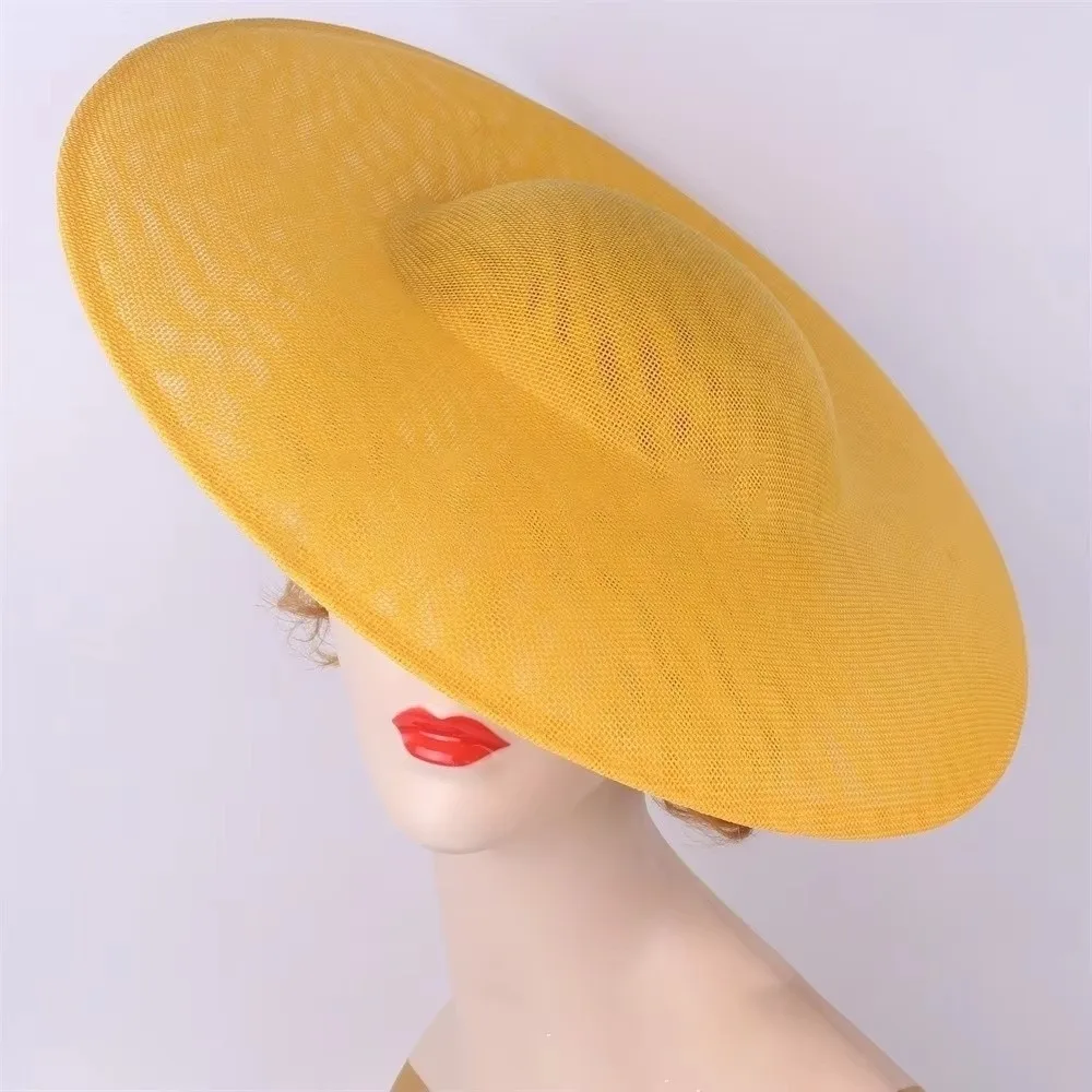Retro Solid Color Mesh Hat Wide Brim Big Vintage Fascinator Hat Formal Hat Headpiece Masquerade Top Hat Lady