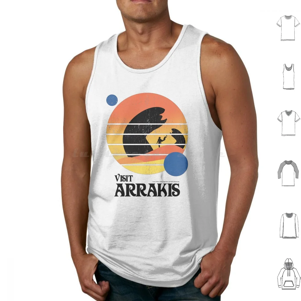 Visit Arrakis Tank Tops Print Cotton 2020 Movie Fan Art Rbpartnerprogram House Faction Logotype Logo Symbol