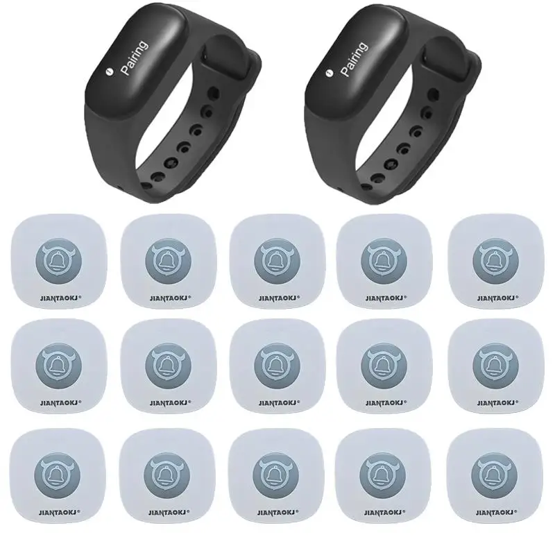 New Restaurant Pager 2 Watch+10/15/20 Call Button Wireless Waiter Calling System Watch Receiver For Cafe Bar Hospital