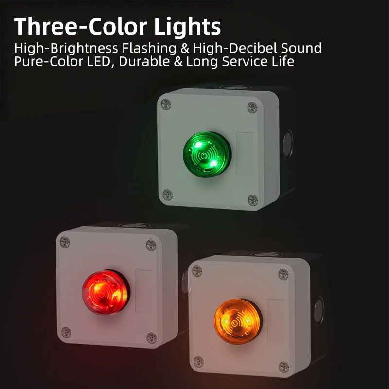 وامض الطنان التيار المتناوب/تيار مستمر العالمي 24 فولت 110 فولت 220 فولت إنذار أحمر أخضر أصفر LED متقطع الصوت مصباح إشارة مفتاح مقبض #3