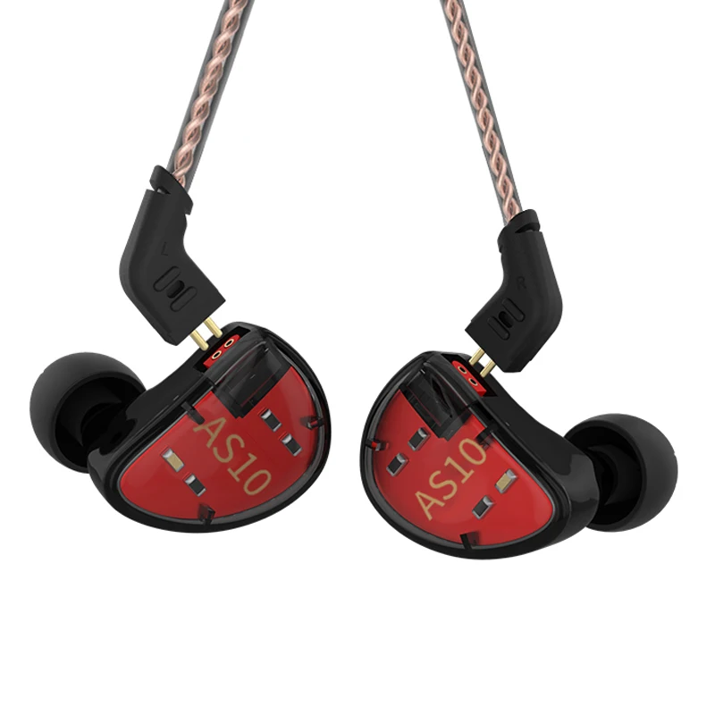 KZ AS10 Голубой 5BA Сбалансированный арматурный драйвер HIFI Басовые наушники-вкладыши Монитор Игровая гарнитура Наушники с шумоподавлением