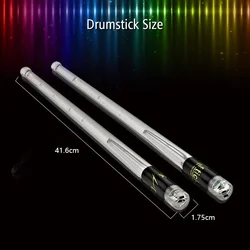 LED Light Up Drumsticks Jazz Drum Sticks 15 Gradient Colorful Lights USB Charging with ON/OFF Switch Drumstick Drum Set