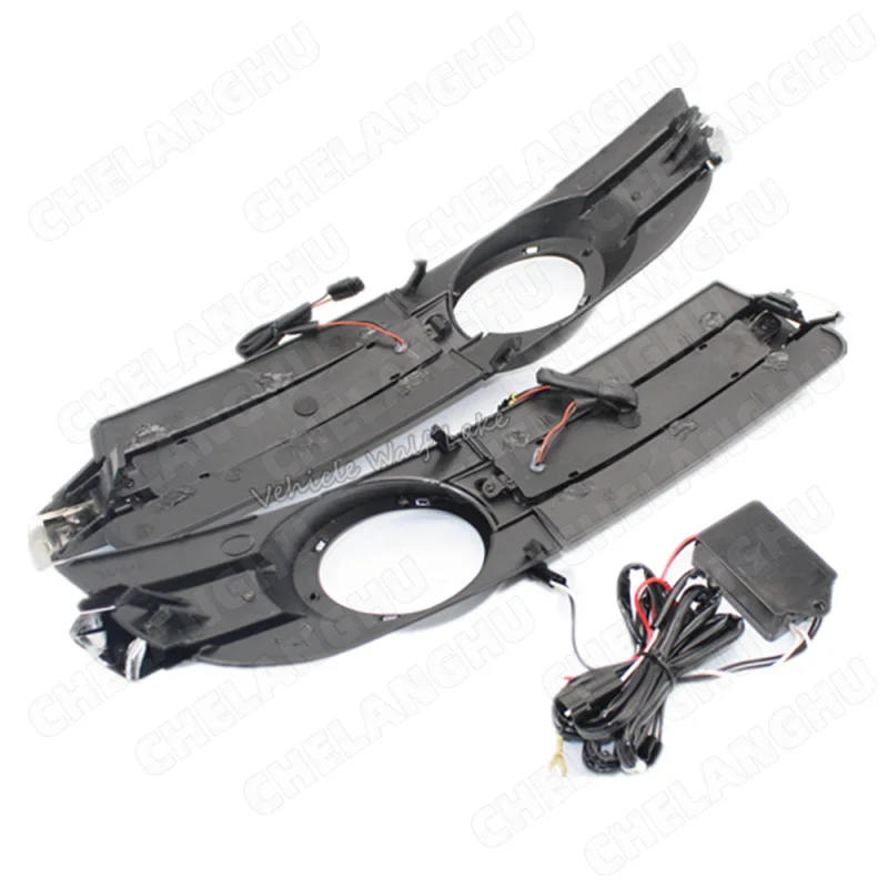 2pcs LED DRL For AUDI A6 C6 2005 2006 2007 2008 Car LED DRL Daytime Running Light Fog Lamp Grille And Waterproof Wire Of Harness