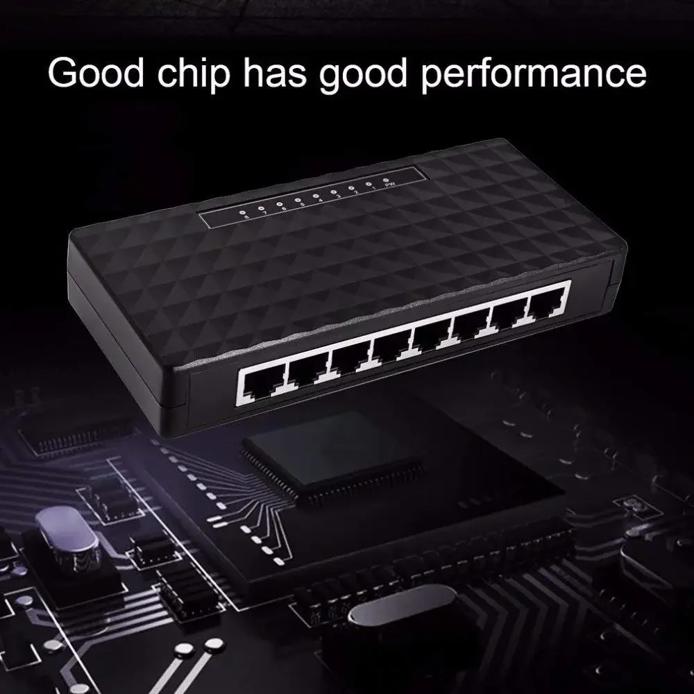 RJ45 8 منافذ Portas جيجابت محول شبكة صغير 1000Mbps إيثرنت الذكية الجلاد عالية الأداء مع الاتحاد الأوروبي محول التيار الكهربائي #4