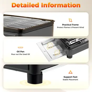 便攜式丁烷氣燒烤爐,雙進氣口,火力可調,帶便攜包和燒烤網,適合露營戶外使用 6 最佳銷售 瓦斯烤爐 - №1