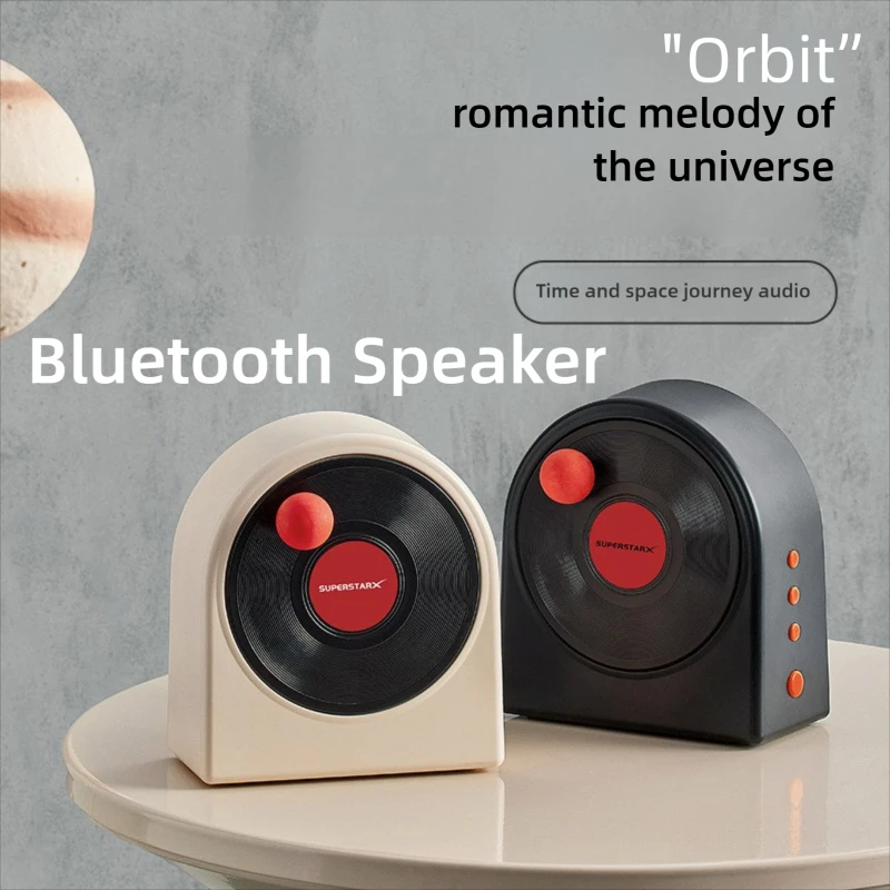 

Protable Bluetooth Speaker Vinyl Record Player Style Flameless Aromatherapy BT/AUX/TF Card Supported Retro Ornament Ideal Gift