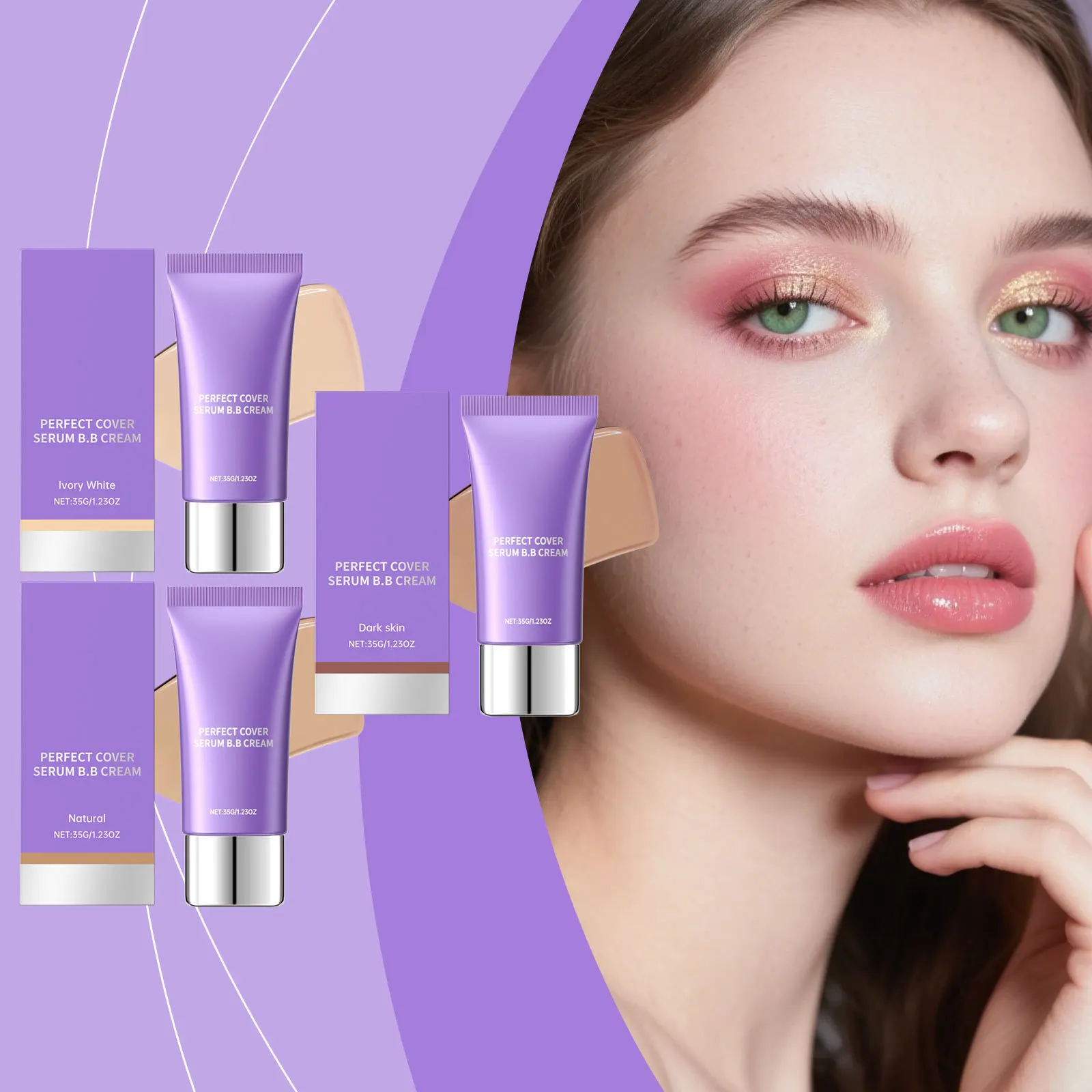 Perfect Cover BB Cream Cover Blemish Dark Circles Even Skin Tone Hydrate Lasting Natural Finish Beauty Hyaluronic Acid Concealer