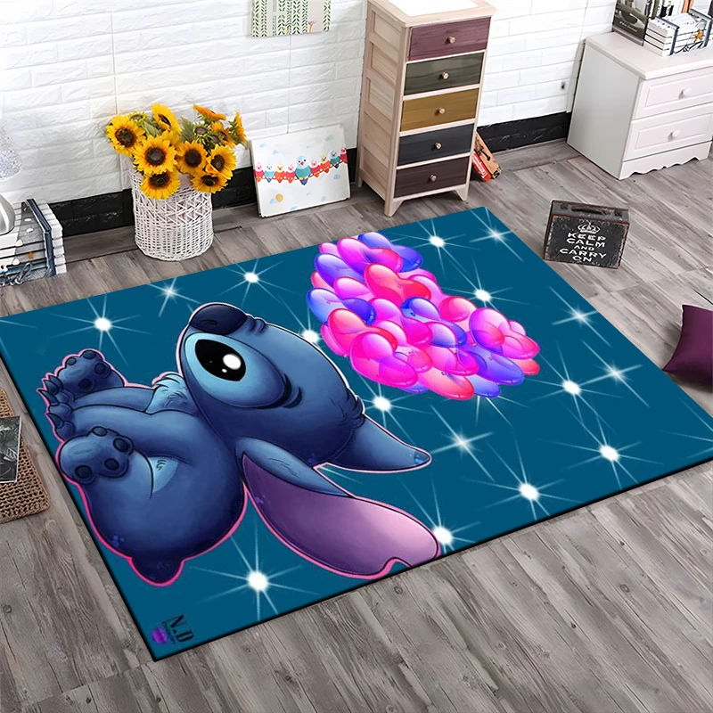 Disney Lilo and Stitch Pattern Large Area Rug 3D Carpet Home for Living Room Kids Bedroom Sofa Doormat Decor Children Floor Mats