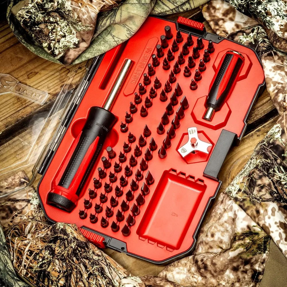 Kit de destornilladores de precisión de 90 piezas para el cuidado de armas de fuego: puntas Torx, hexagonales, Phillips y con iluminación LED