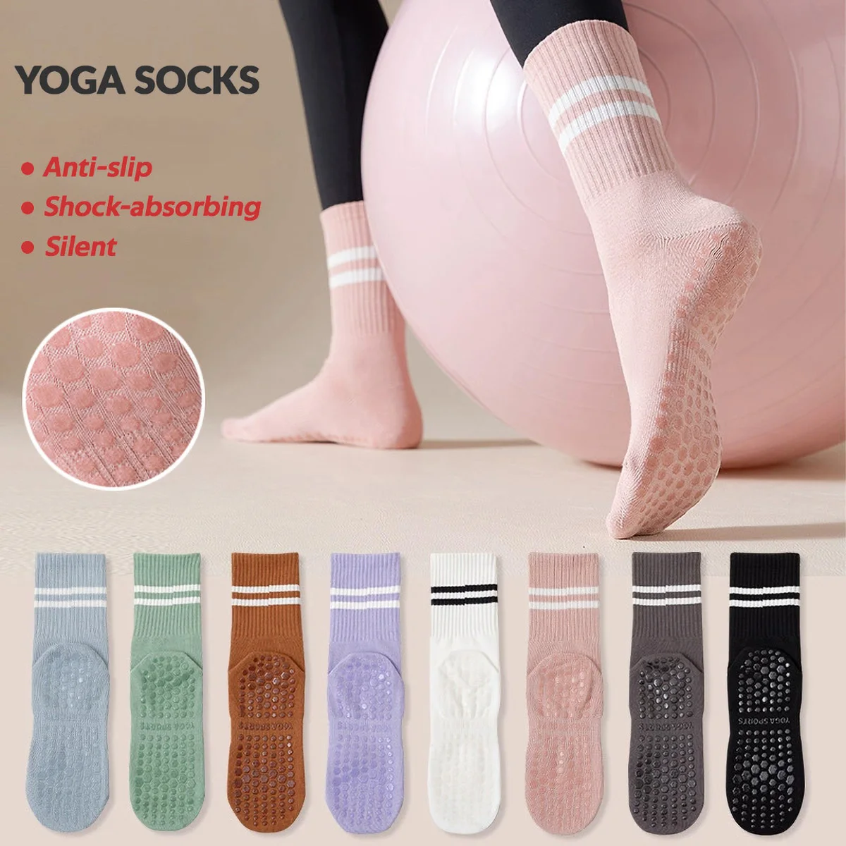 3 Pairs Long Yoga S… - image