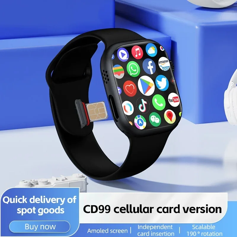 CD99 Smart Watch Cellular Card 2.26" Screen 2GB RAM AMOLED Wifi GPS 32GB ROM Message Reminding 5G Phone Watch Free Download Apps