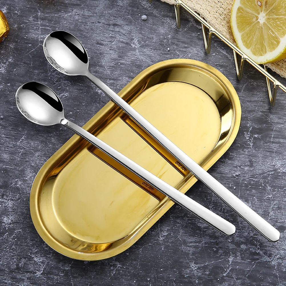 

4 Pcs Spoons Stainless Steel Ice Meal Portable Cream Silver Cooking Utensil Kitchen