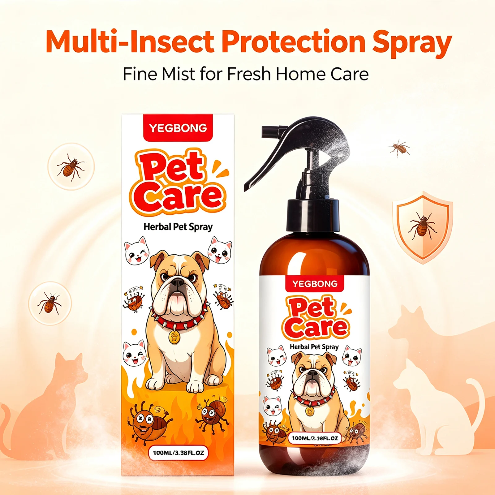 Spray Herbal para el Cuidado de la Piel de Mascotas, Elimina Pulgas, Garrapatas y Ácaros, Alivia la Picazón, Hidrata, Refresca, Repelente Suave para Mascotas