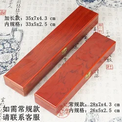 35cm High-grade wood grain elongated model wooden box Buddha bead bracelet pendant pendant brush long card elongated wooden box