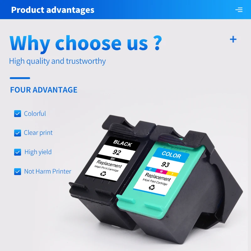 KMCYinks For HP92 Compatible Ink Cartridge Replacement For HP 92 93 Deskjet C3140 C3150 C3180 C3190 5440 5442 5443 1507 1510