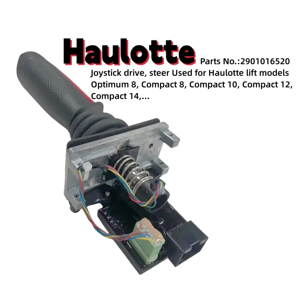 

Haulotte Joystick drive, steer 1 axis, rocker 2901016520 Used for Haulotte lift Optimum 8, Compact 8, Compact 10, Compact 12,...