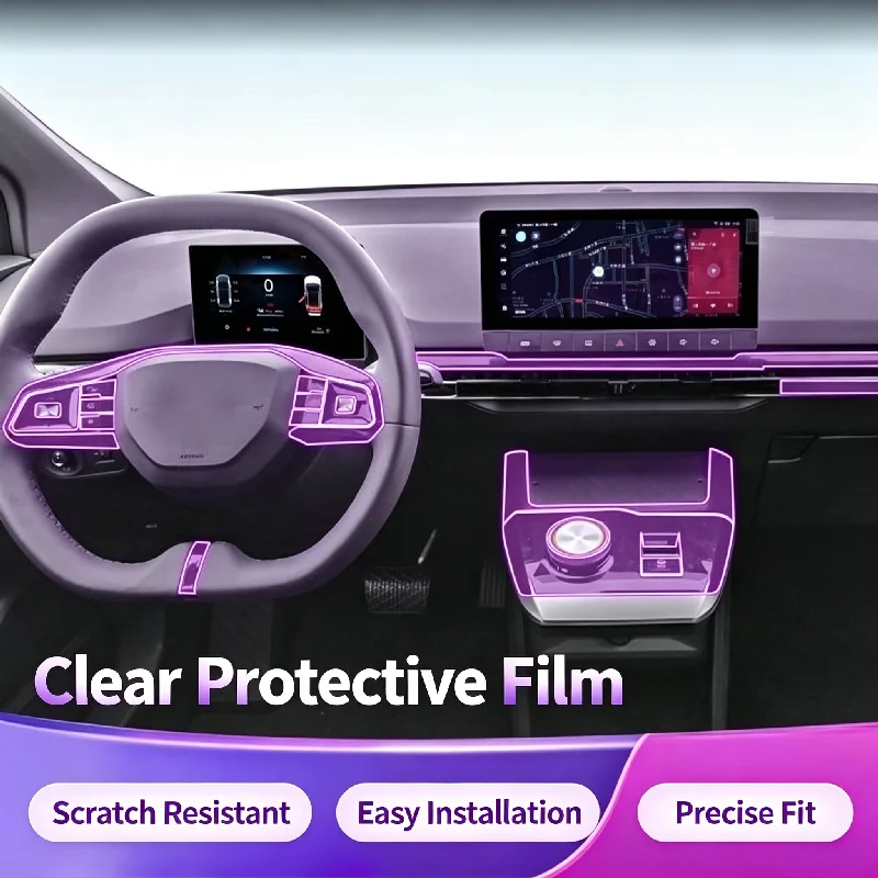 For 22-24 MG MULAN full set car interior gear shift center console screen instrument cluster transparent protective film