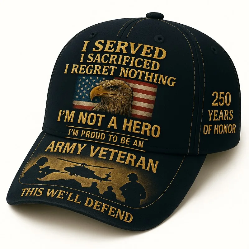 U.S. Army Veteran Cap Compatible for Veterans & Soldiers - 