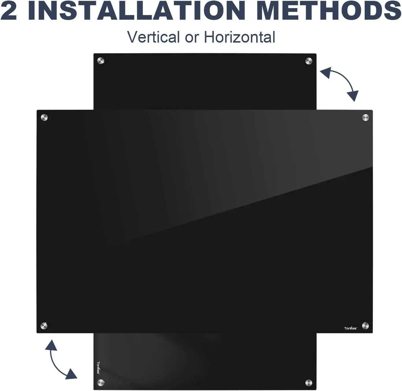 Quadro branco de vidro magnético sem moldura grande, 36 x 24 polegadas, temperado para uso doméstico, escola e escritório