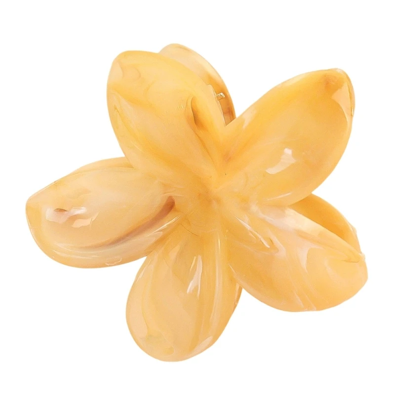 2025 New Flower Shaped Hair Claw Clip Resin Marble Texture Color for Weddings and Parties Daily Use Hair Accessories